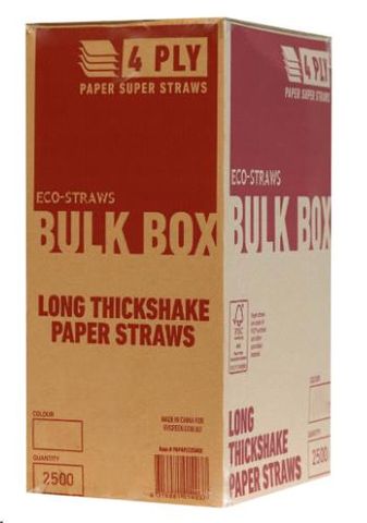 Straws Regular 4 ply compostable white paper 8.2mm (D) 235mm (L)