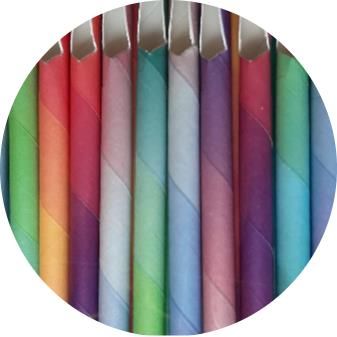 Straws spoon paper 5 ply compostable coloured 8.2mm (D) 235mm (L) pkt 240