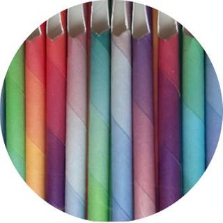 Straws spoon paper 5 ply compostable coloured 8.2mm (D) 235mm (L) pkt 240
