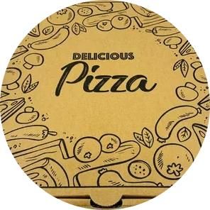 Pizza Boxes hinged recyclable brown cardboard square 12" pkt