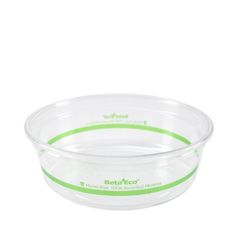 Containers Deli unhinged lid recyclable clear PET round 237ml