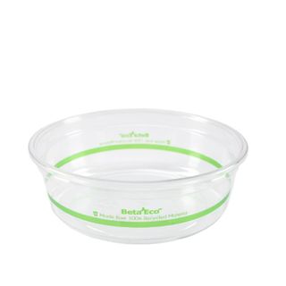 Containers Deli unhinged lid recyclable clear PET round 237ml