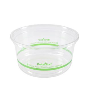 Containers Deli unhinged lid recyclable clear PET round 360ml