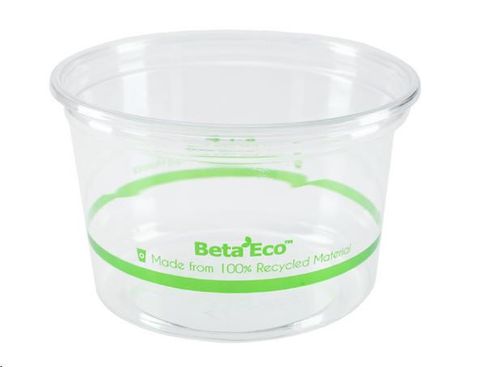 Containers Deli unhinged lid recyclable clear PET round 500ml