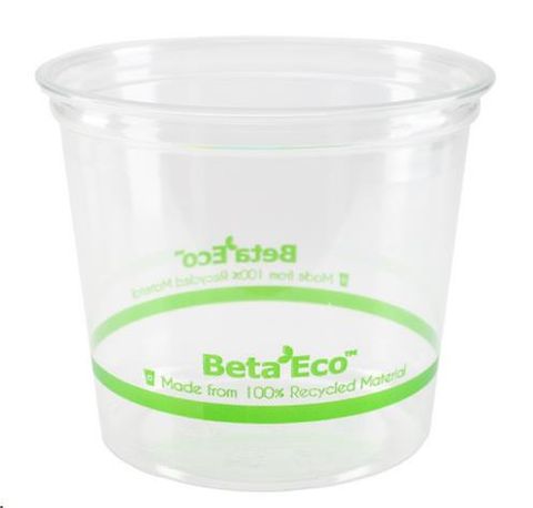 Containers Deli unhinged lid recyclable clear PET round 700ml