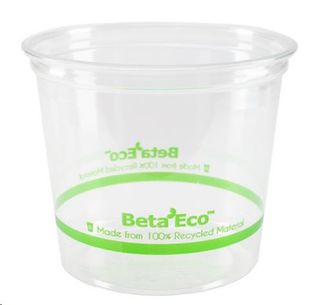 Containers Deli unhinged lid recyclable clear PET round 700ml