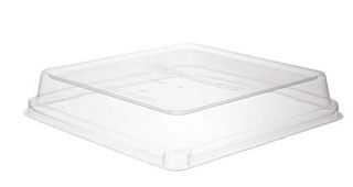 Lid PLA suits tray white sugarcane square 230mm ctn 200