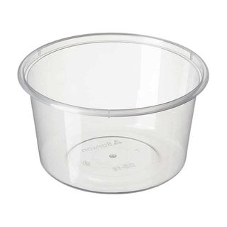 Containers Microwave freezer unhinged lid recyclable clear polypropylene round 440ml 180mm (D)