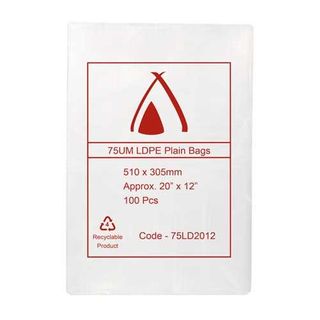 Food Bags clear polyethylene low density 75µm 510mm (L) 305mm (W)