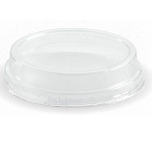 Lids clear raised flat no hole bio cup 76mm ctn 2000 slv 50
