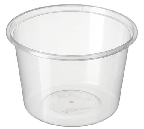 Containers Microwave freezer grade recyclable clear polypropylene round 530ml 180mm (D)