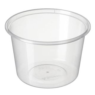 Containers Microwave freezer grade recyclable clear polypropylene round 530ml 180mm (D)