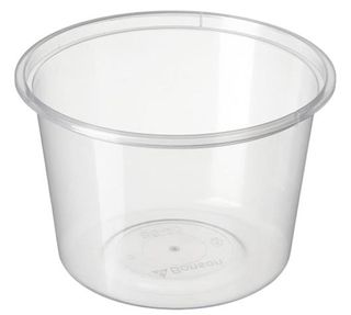 Containers Microwave freezer grade recyclable clear polypropylene round 530ml 180mm (D)