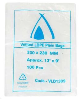 Food Bags vented clear polyethylene low density 30µm 330mm (L) 230mm (W)