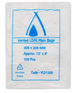 Food Bags vented clear polyethylene low density 25µm 305mm (L) 205mm (W)