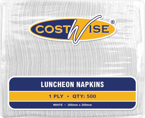 Napkins Lunch 1/4 fold white 1ply
