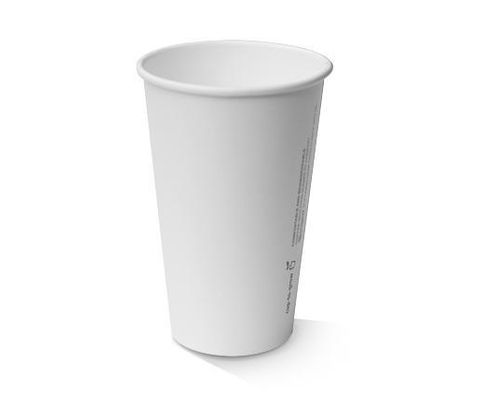 Coffee Cups smooth single wall compostable white paper 12oz 80mm (D)