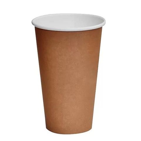 Coffee Cups smooth single wall compostable kraft  paper 16oz 90mm (D)