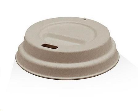 Coffee Cups Lids flat biodegradable natural bagasse 80mm (D)