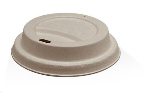 Coffee Cups Lids flat compostable natural bagasse 90mm (D)