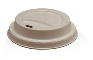 Coffee Cups Lids flat compostable natural bagasse 90mm (D)