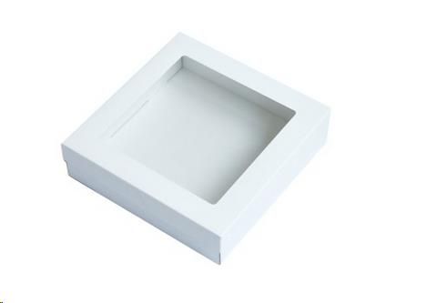 Box Lids Catering unhinged recyclable white/clear cardboard square small
