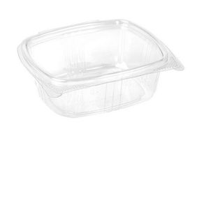 Containers Deli hinged lid recyclable clear PET rectangular 475ml 140mm (L) 125mm (W) 50mm (H)