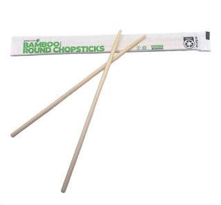 Cutlery Chopsticks premium wrapped compostable natural bamboo 220mm (L)