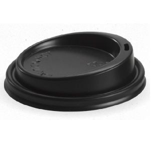 Coffee Cups Lids flat recyclable black 90mm (D)