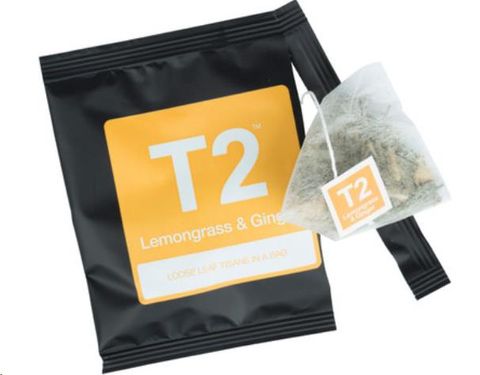 T2 Lemon Ginger enveloped tea bags x 100