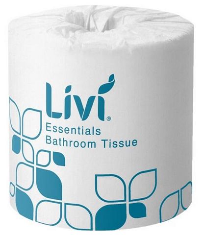 Toilet Paper Livi white standard 2ply 110mm (L) 100mm (W) - 400 sheets per roll x 48 rolls