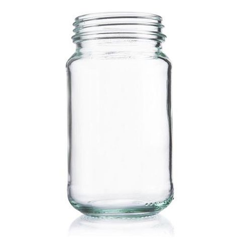 Jar flint glass 375ml round 63mm (D)  tamper tell neck