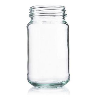 Jar flint glass 375ml round 63mm (D)  tamper tell neck