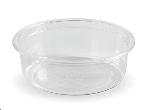 Containers unhinged lid biodegradable clear PLA round 76ml (D)