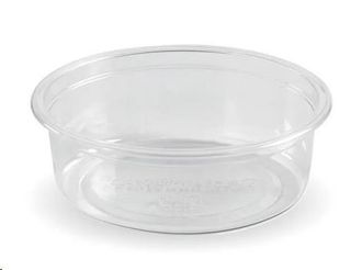 Containers unhinged lid biodegradable clear PLA round 76ml (D)