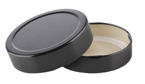 Jar Lids Deep black metal round 70mm (D)