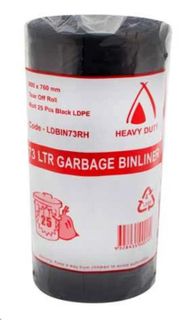 Bin Liners black polyethylene low density 73L 920mm (L) 760mm (W)