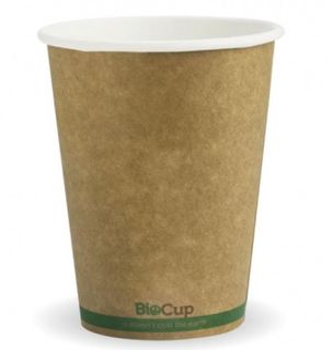 Coffee Cups smooth single wall biodegradable white paper 12oz 80mm (D)