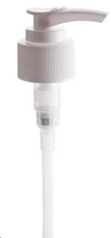 Bottle Lids Screw on pump white plastic 192mm dip 28mm (D)