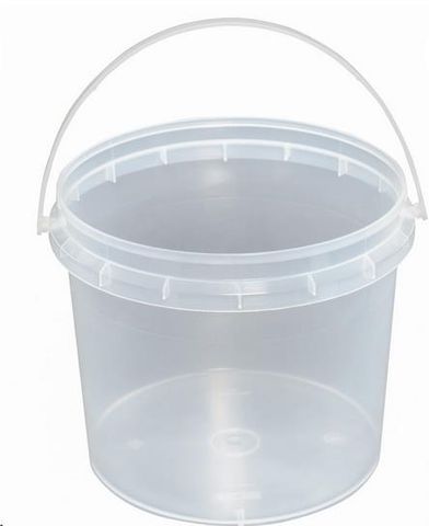 Food Pails clear plastic .8L 132mm (D) 102mm (H)