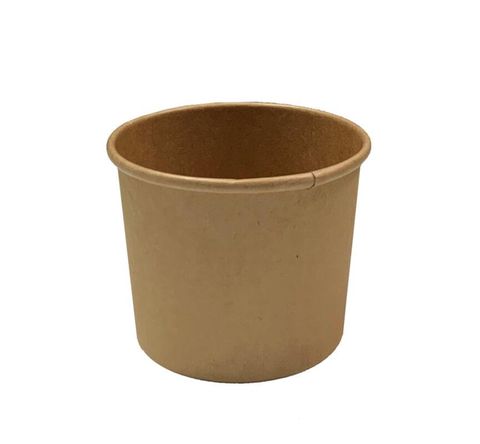 Containers Icecream vented lid separate brown cardboard round 90mm (D) 86mm (H) 73mm (B)