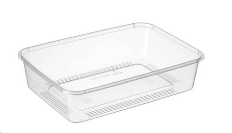 Containers Microwave and Freezer unhinged lid recyclable polypropylene rectangle 650ml