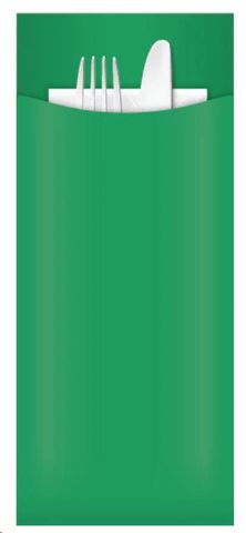 Cutlery Pouches Green 3ply white napkin ctn 250