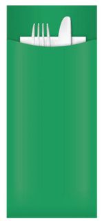 Cutlery Pouches Green 3ply white napkin ctn 250