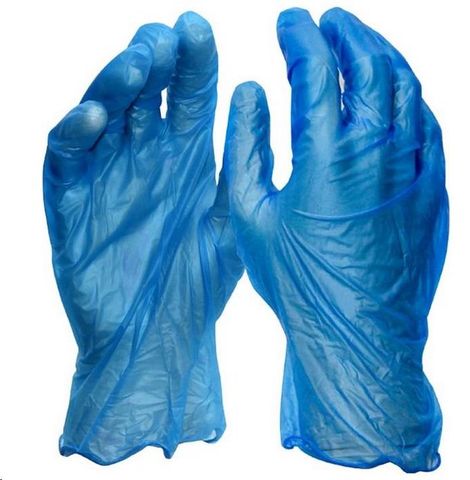 Gloves Single Use powder free blue vinyl XXL
