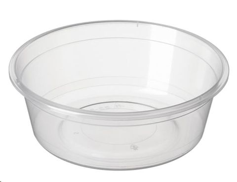 Containers Microwave freezer unhinged lid recyclable clear polypropylene round 280ml 118mm (D)