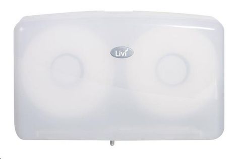 Dispenser Toilet Paper jumbo double roll white plastic 508mm (L) 137mm (W) 325mm (H)