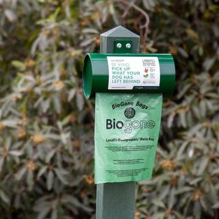 Dog waste bag dispenser for parks, Alloy Steel Powder Coated green