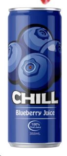 Chill J Fruit Juice blueberry can 355ml ctn 24