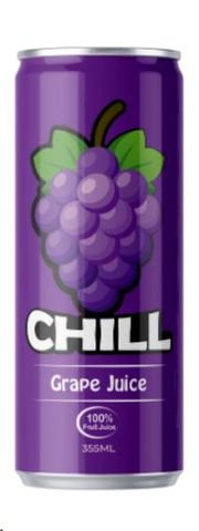 Chill J Fruit Juice grape can 355ml ctn 24